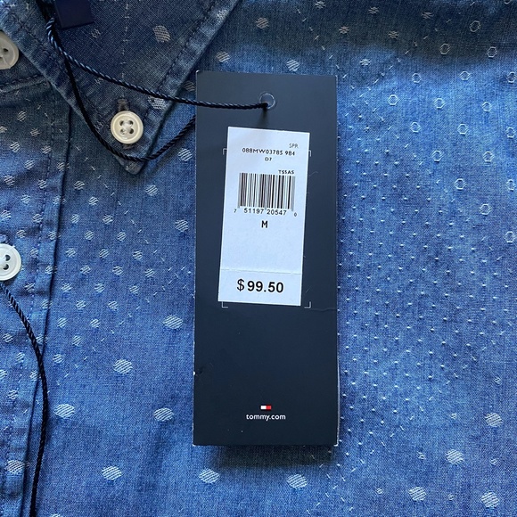 Real Indigo Tommy Hilfiger Button Down Shirt - Picture 5 of 8